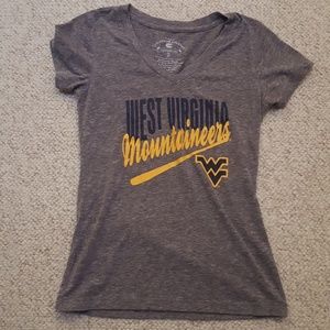Gray West Virginia Mountaineers vneck small